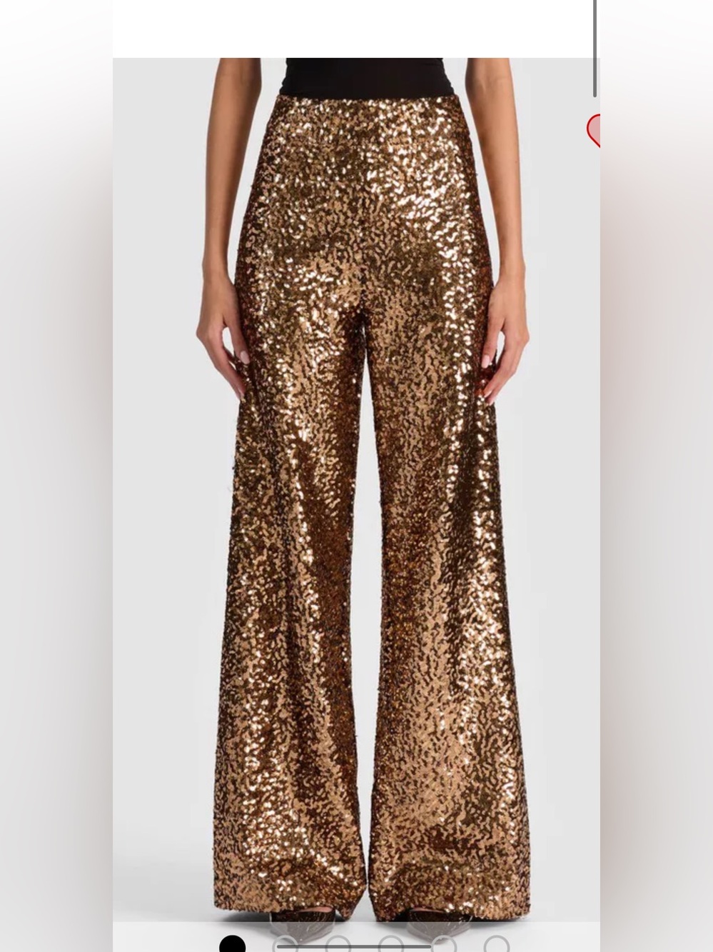 Alice + Olivia Athena Sequin Pants (2) gold sequin flare
